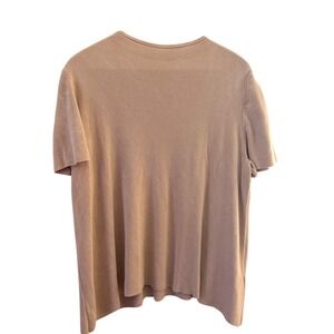 Eileen Fisher Women's Tencel Lyocell Knit Short Sleeve Top Beige XL USA Made